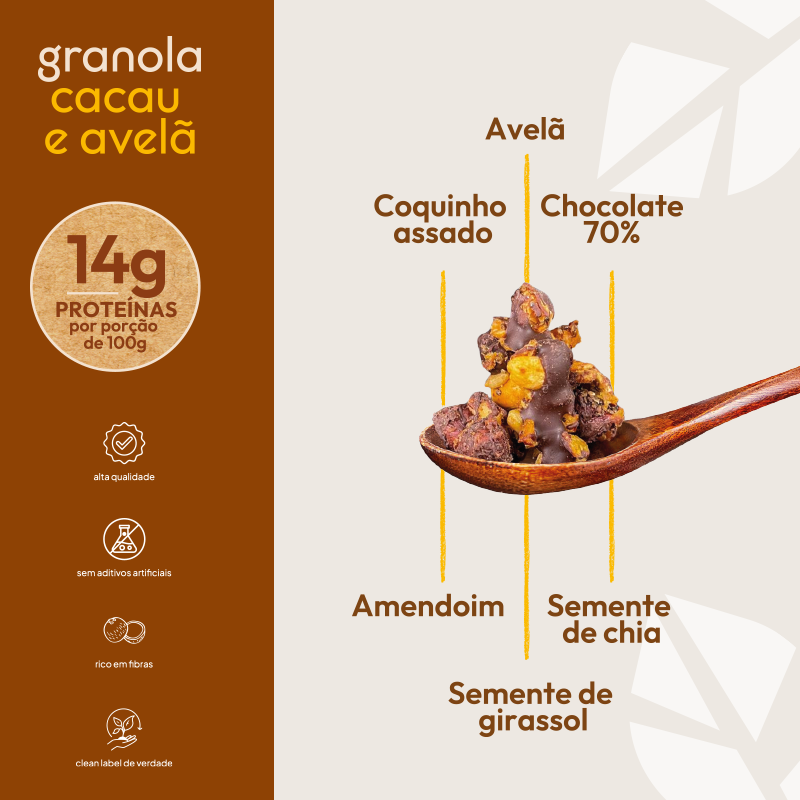 Kit Granola Proteica Cacau e Avelã 30g