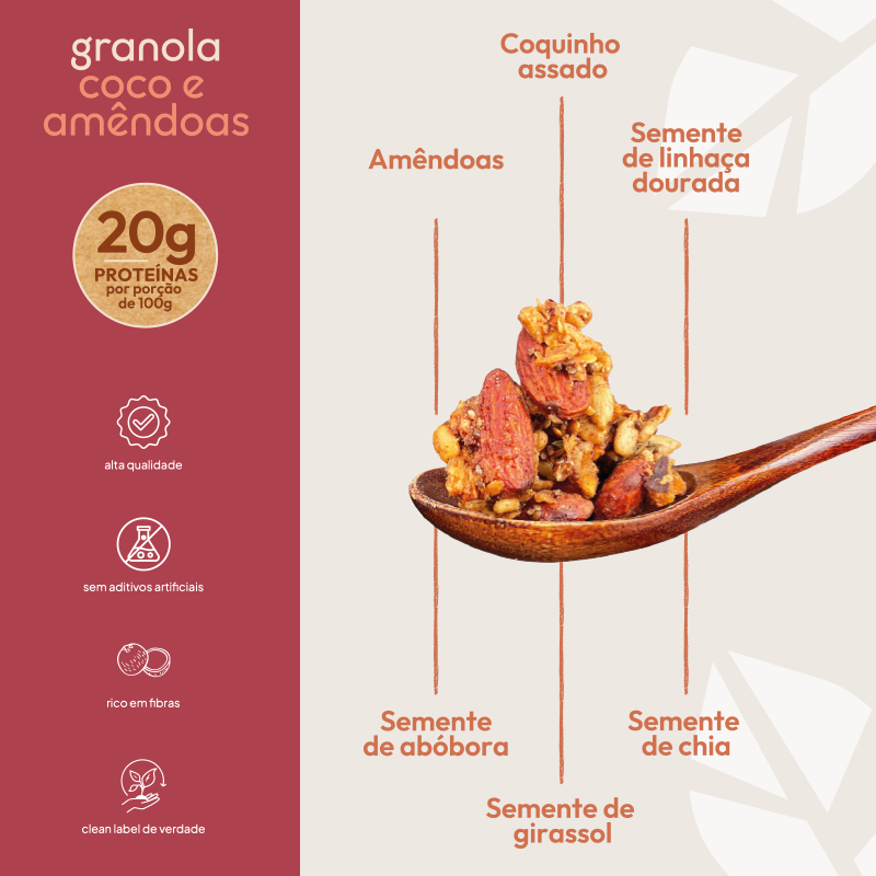Kit Granola Proteica Coco e Amêndoas 30g