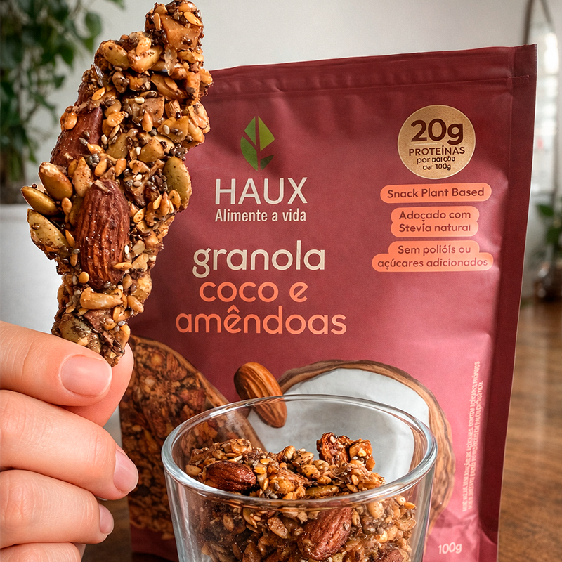 Granola Proteica Coco e Amêndoas