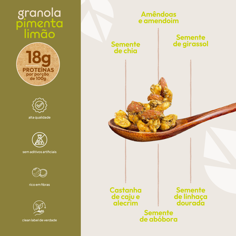 Granola Proteica Pimenta Limão